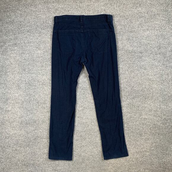 J Brand Pants Mens 33 Navy Cotton Slim Fit Straight Leg Dark Wash Button Fly - Picture 8 of 11